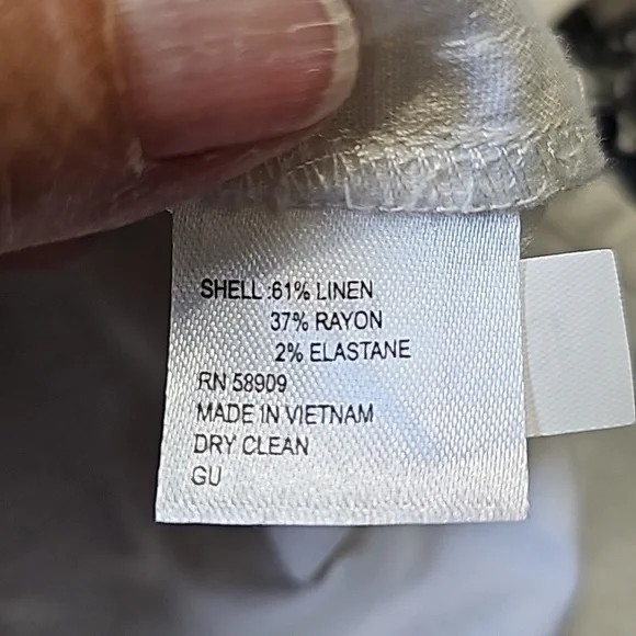 Preston & York white tunic blouse with navy blue lace‎ trim Size 12. - Picture 8 of 10